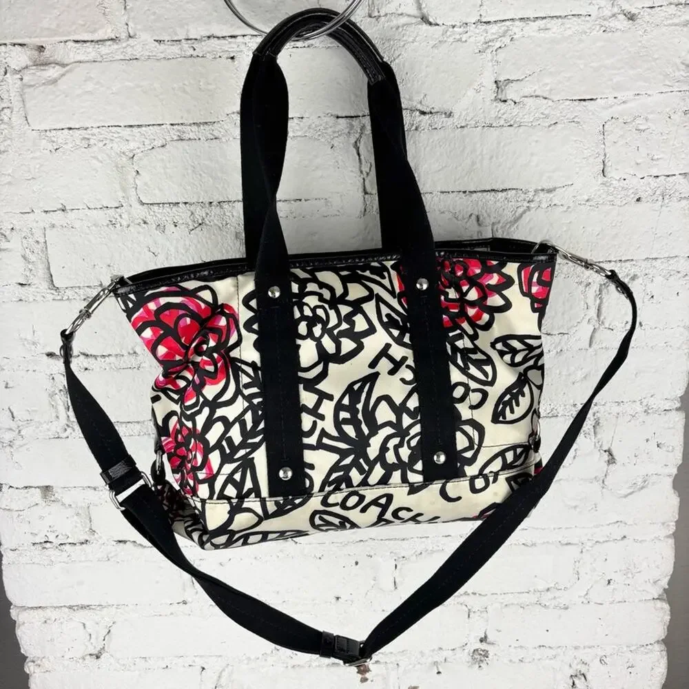 Coach Poppy Daisy Floral Graffiti Bag & Wristlet